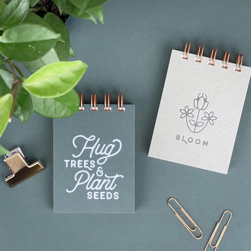 hug trees & plant seeds planters mini notebook