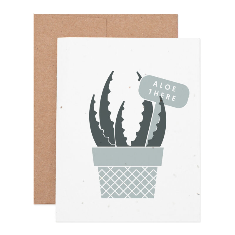Aloe there wildflower seeded plantable letterpress greeting card