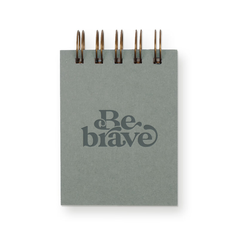 Be brave mini jotter with sage green cover