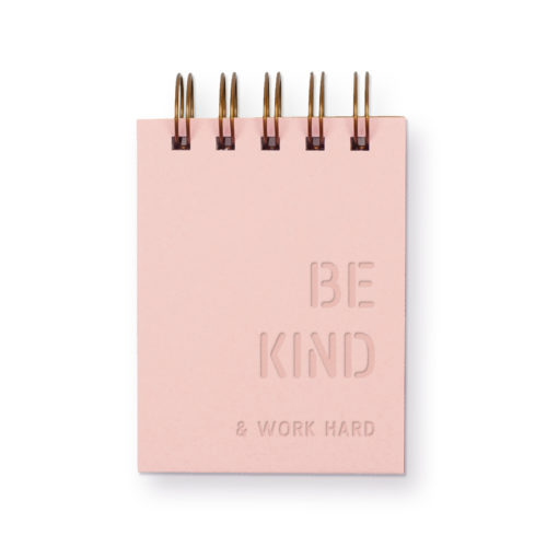 Be kind mini jotter with sunset pink cover