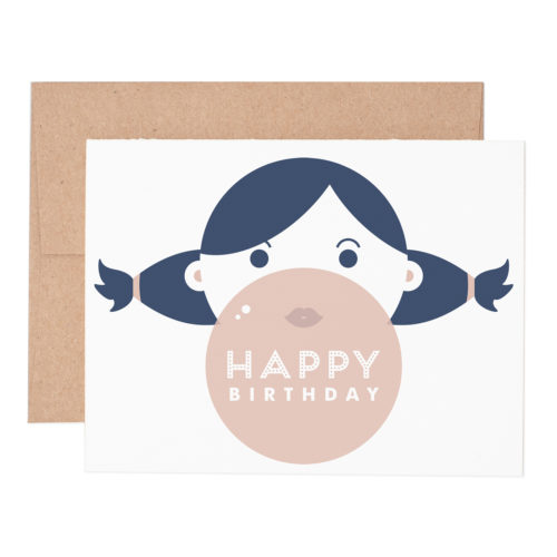 bubblegum birthday letterpress greeting card