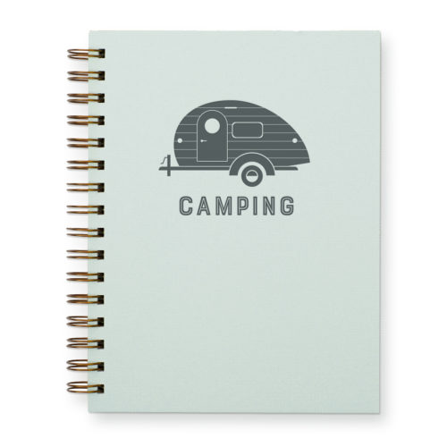 Camping journal with ocean mist cover