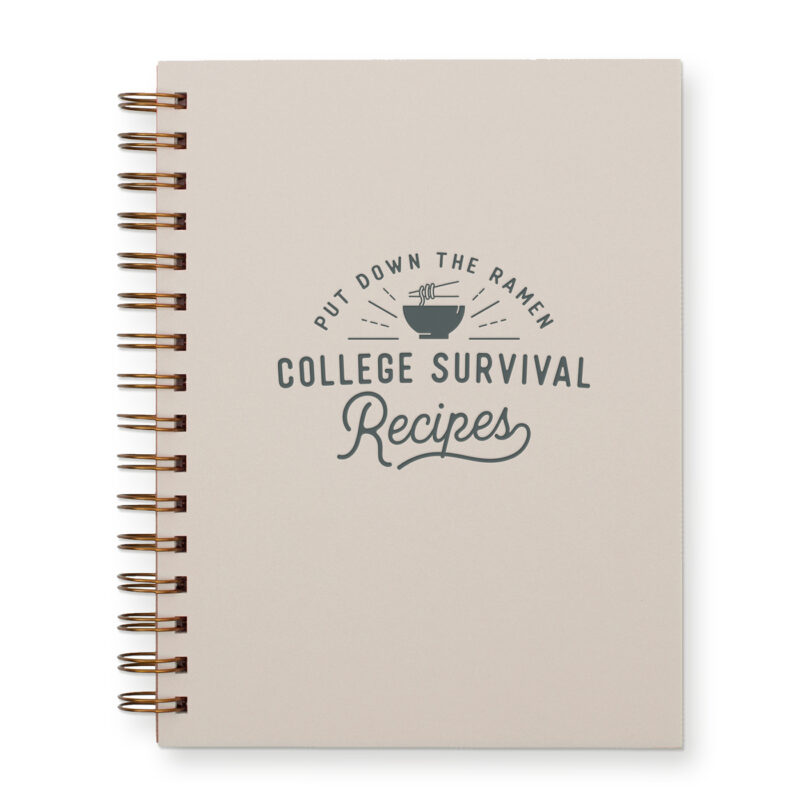 College survival recipe book with morning fog cover