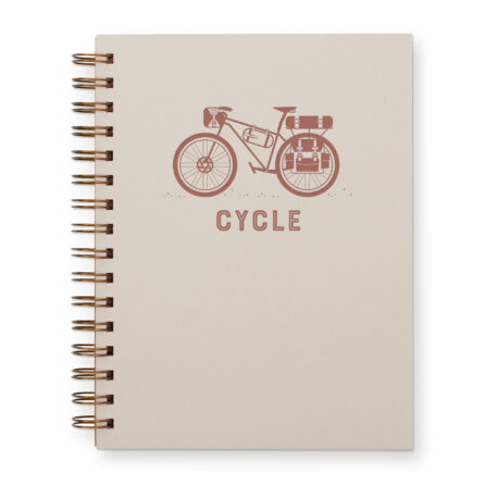 Bicycle journal with morning fog cover