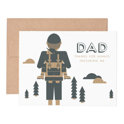 Dad hiking fathers day letterpress greeting card