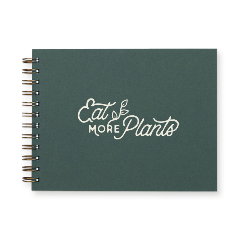 Eat more plants meal planner with forest green cover