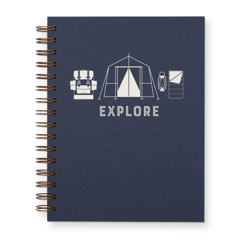 Explore journal with deep blue cover