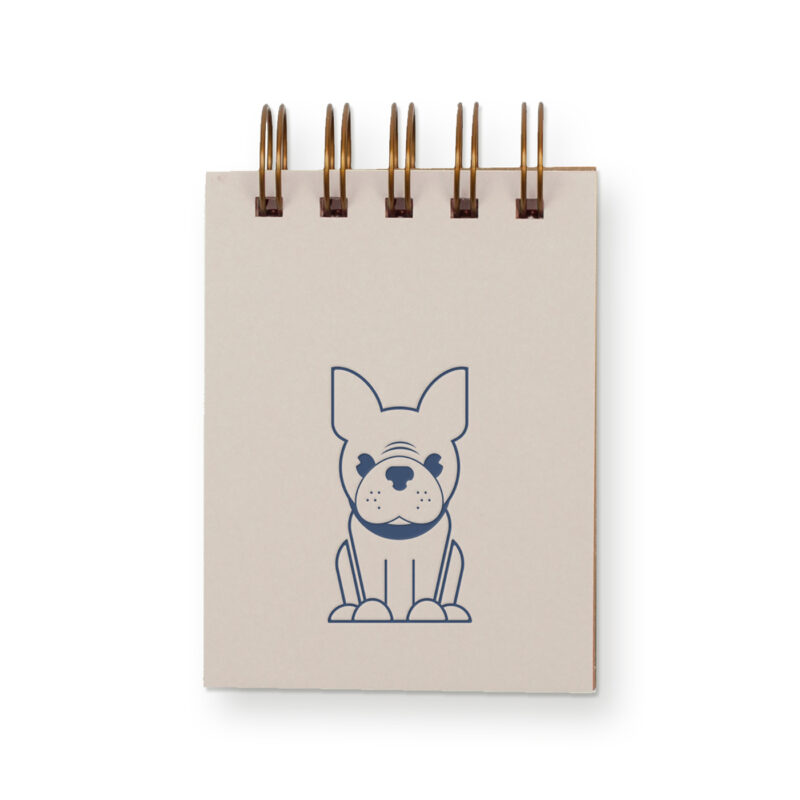 Frenchie Bulldog mini jotter with morning fog cover