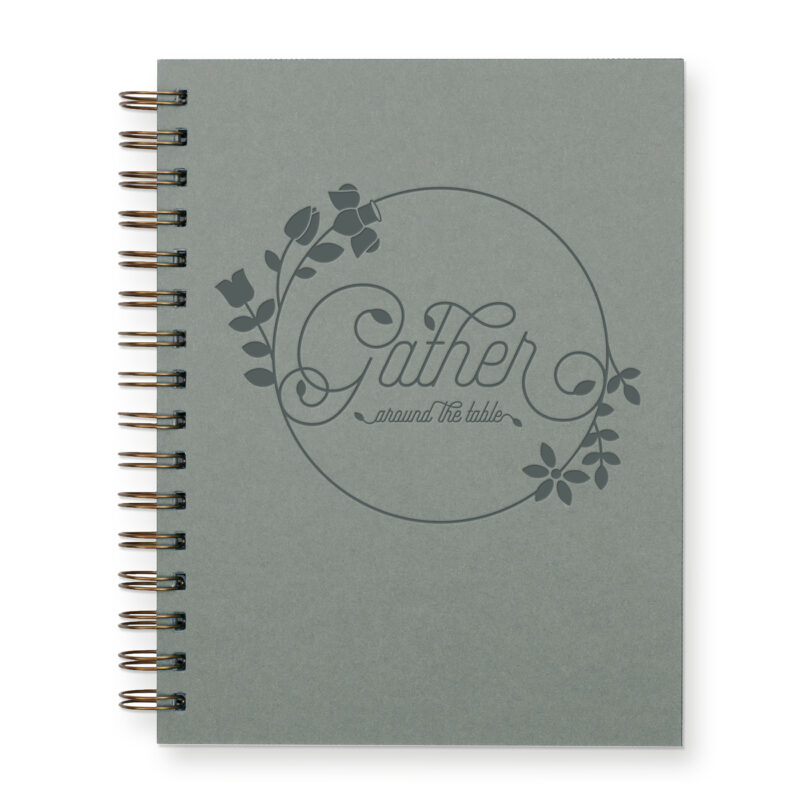 Gather recipe book with sage green cover