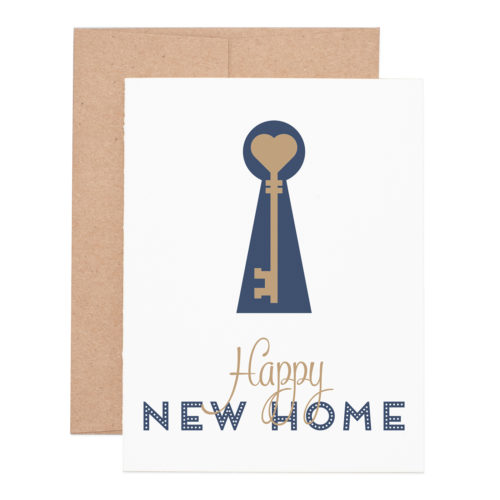 Happy new home letterpress greeting card