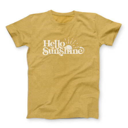 Hello sunshine unisex jersey tshirt in Yellow