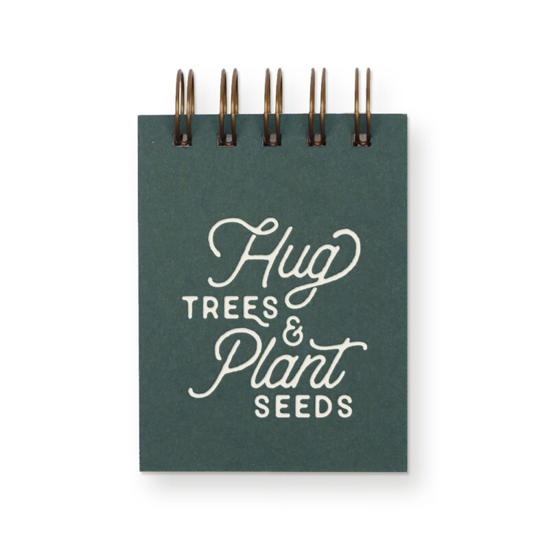 Hug trees mini jotter with forest green cover