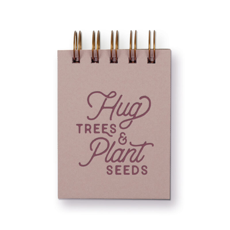 Hug trees mini jotter with dusty rose cover