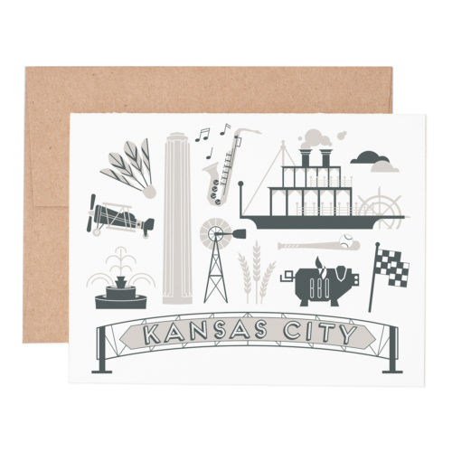Kansas City blank letterpress greeting card