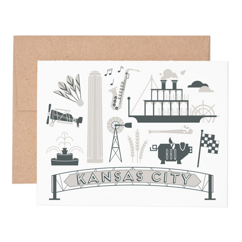 Kansas City blank letterpress greeting card