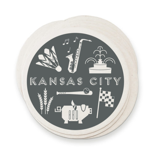 Kansas City letterpress paper coasters