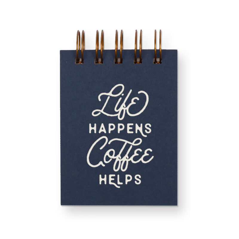 Life coffee mini jotter with deep blue cover
