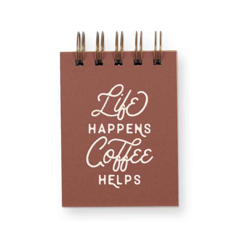 Life coffee mini jotter with terracotta cover