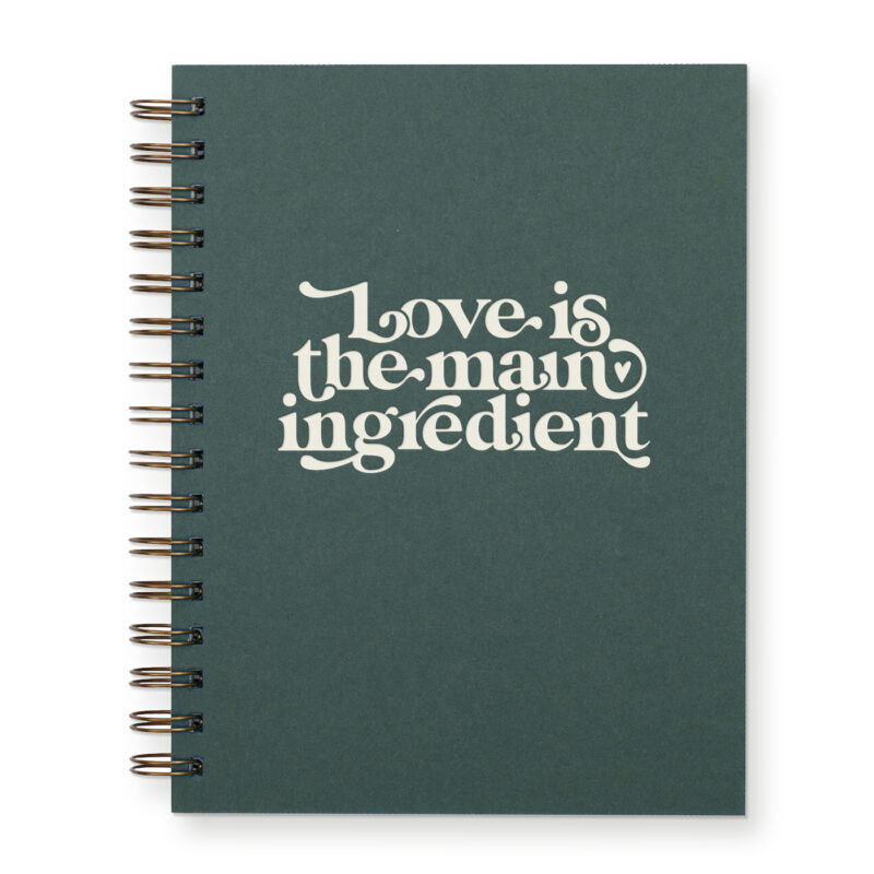 Main ingredient recipe book with forest green cover