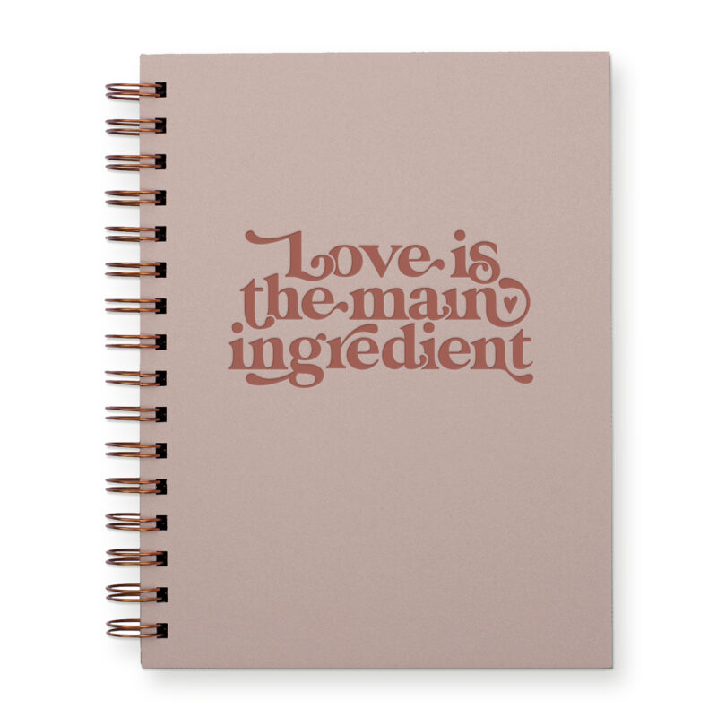Main ingredient recipe book with dusty rose cover