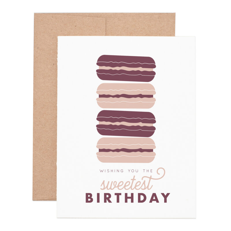 Macaron sweetest birthday letterpress greeting card