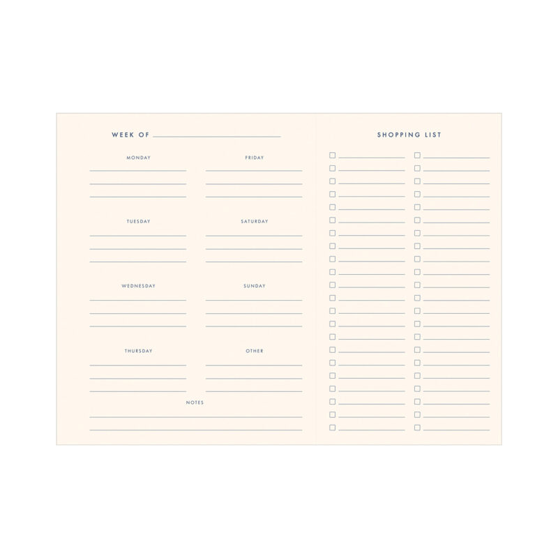 Meal planner interior pages