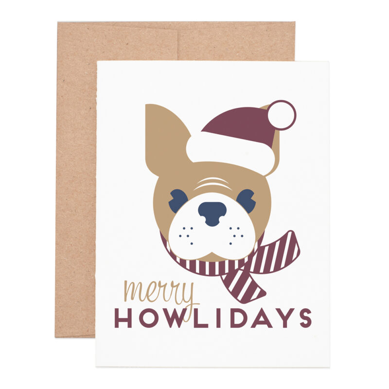 Merry howlidays holiday letterpress greeting card