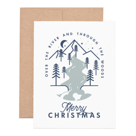Over the river holiday letterpress greeting card