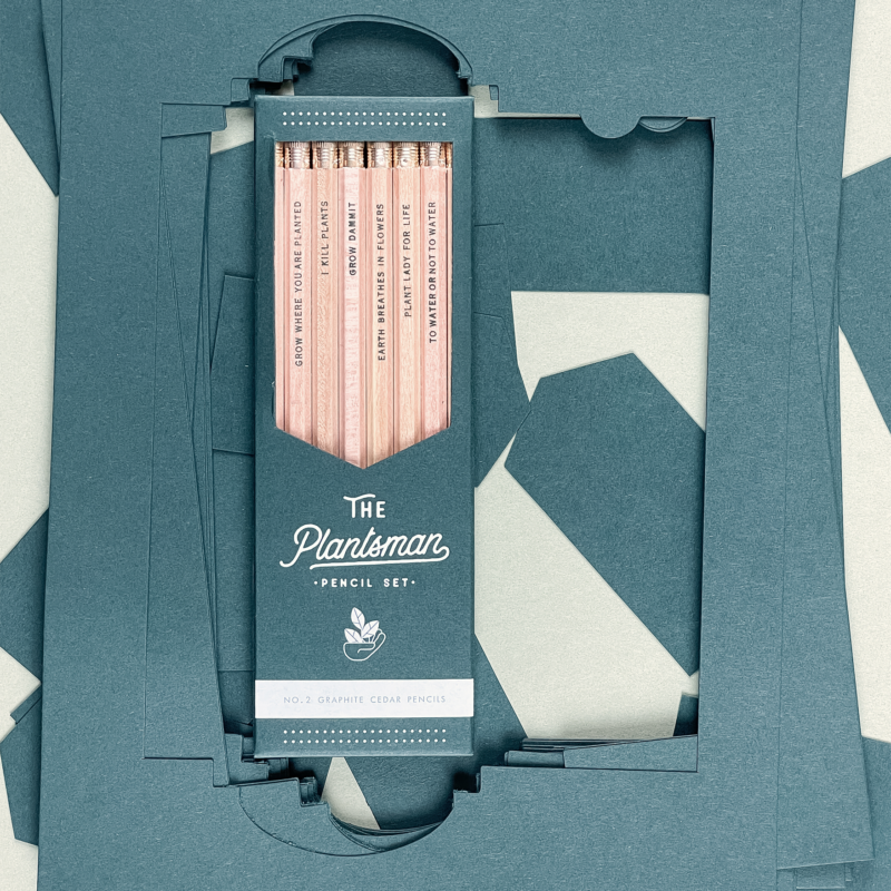 plant themed graphite pencil set
