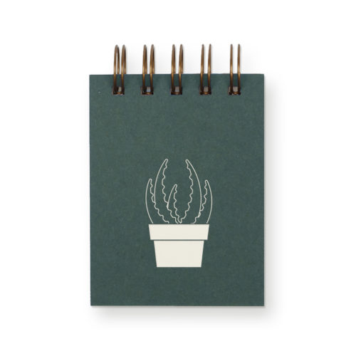 Succulent mini jotter with forest green cover