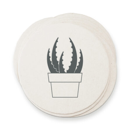 Aloe succulent letterpress paper coasters