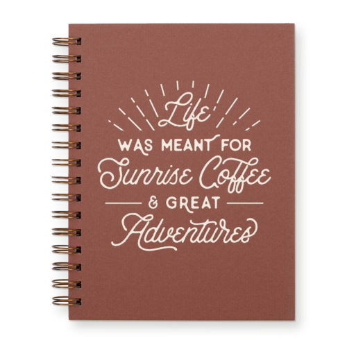 Sunrise coffee journal with terracotta cover