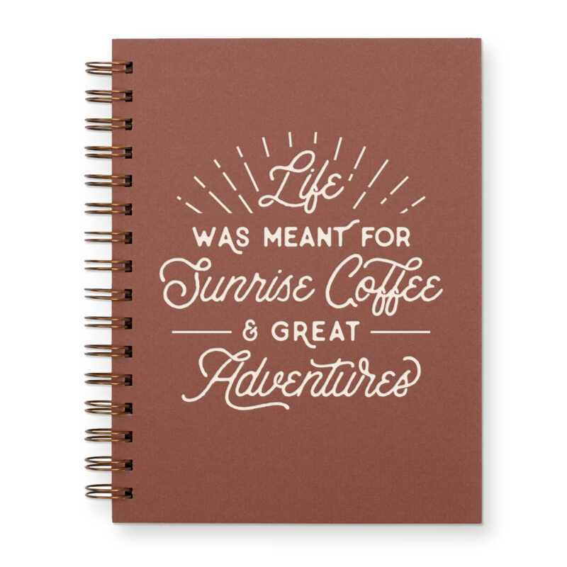 Sunrise coffee journal with terracotta cover