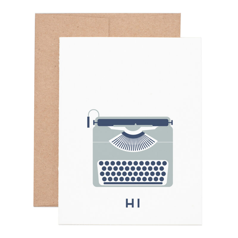 Typewriter hi letterpress greeting card