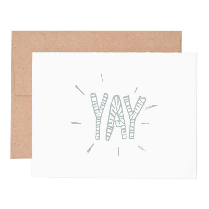 Yay congratulations letterpress greeting card