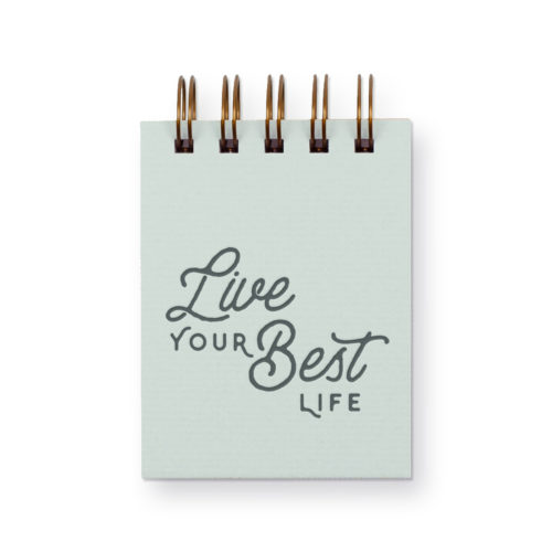Live your best life mini jotter with ocean mist cover
