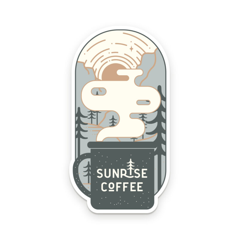 Sunrise coffee vinyl decal sticker