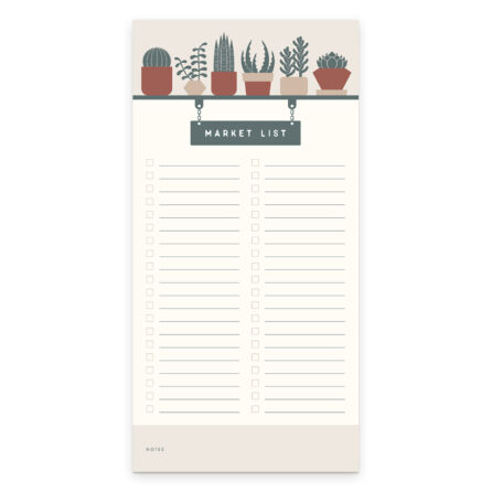 Succulent Plant Market List Notepad