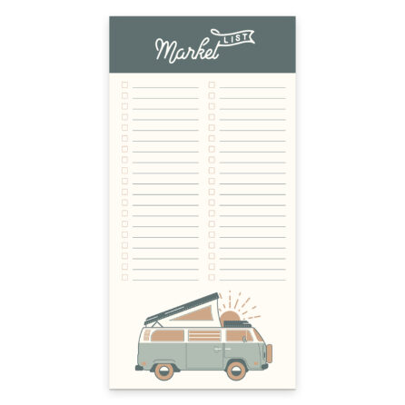 Wanderer Camper Van Market Shopping List Notepad