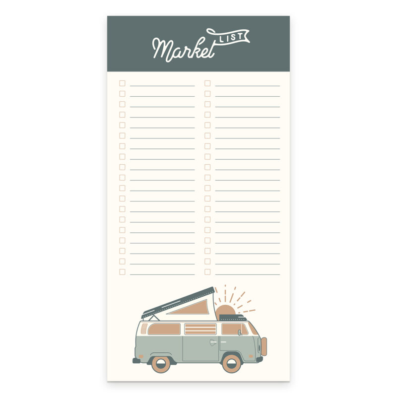 Wanderer Camper Van Market Shopping List Notepad