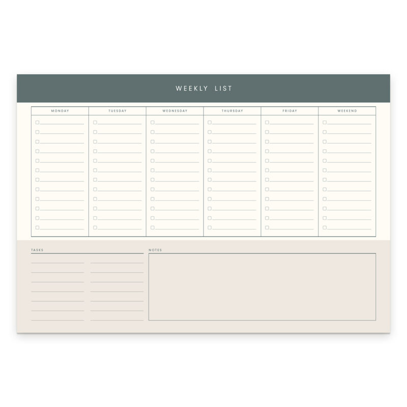 Weekly planner desk pad notepad