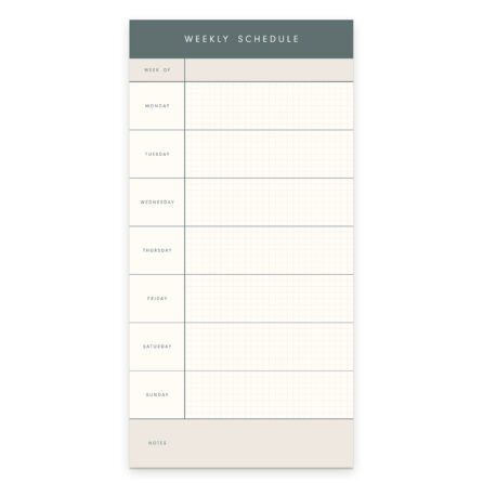 weekly schedule planner notepad
