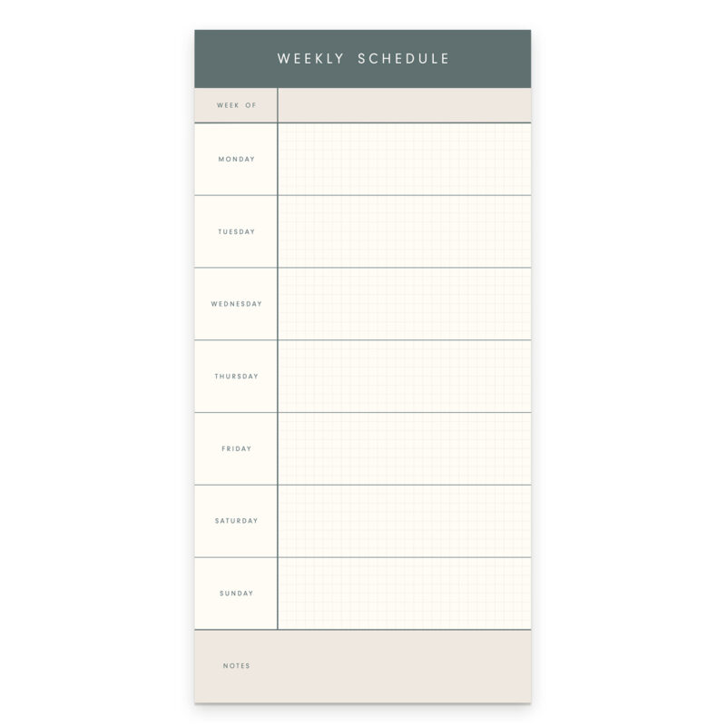 weekly schedule planner notepad