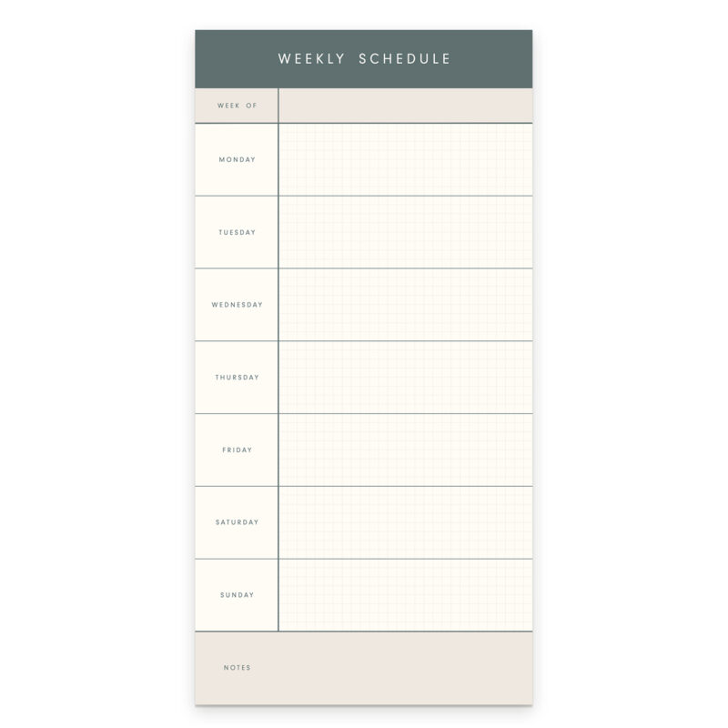 weekly schedule planner notepad