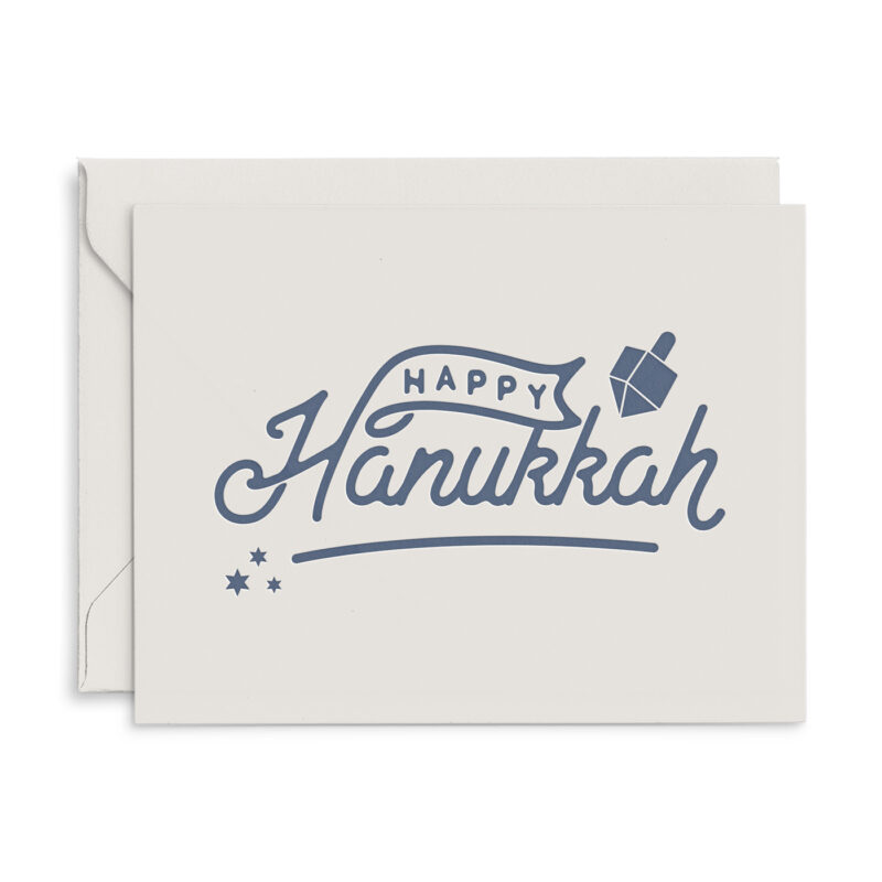 Happy Hanukkah greeting card with envelope