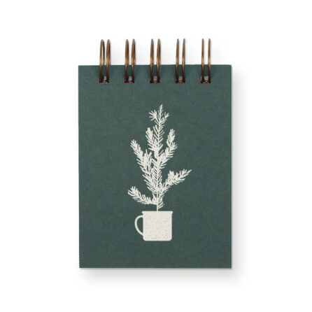 Pine Tree Mini Notebook in Forest Green