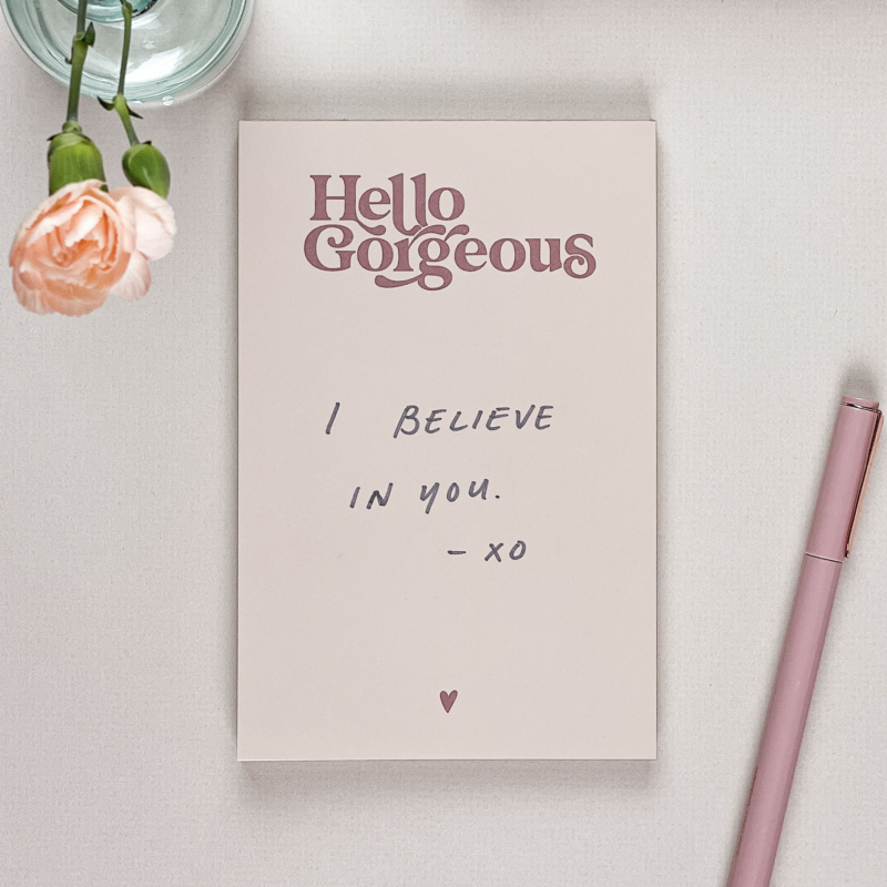 hello gorgeous notepad