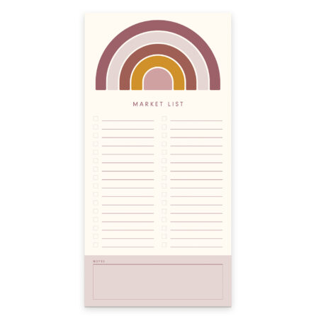 Rainbow market list tear off notepad