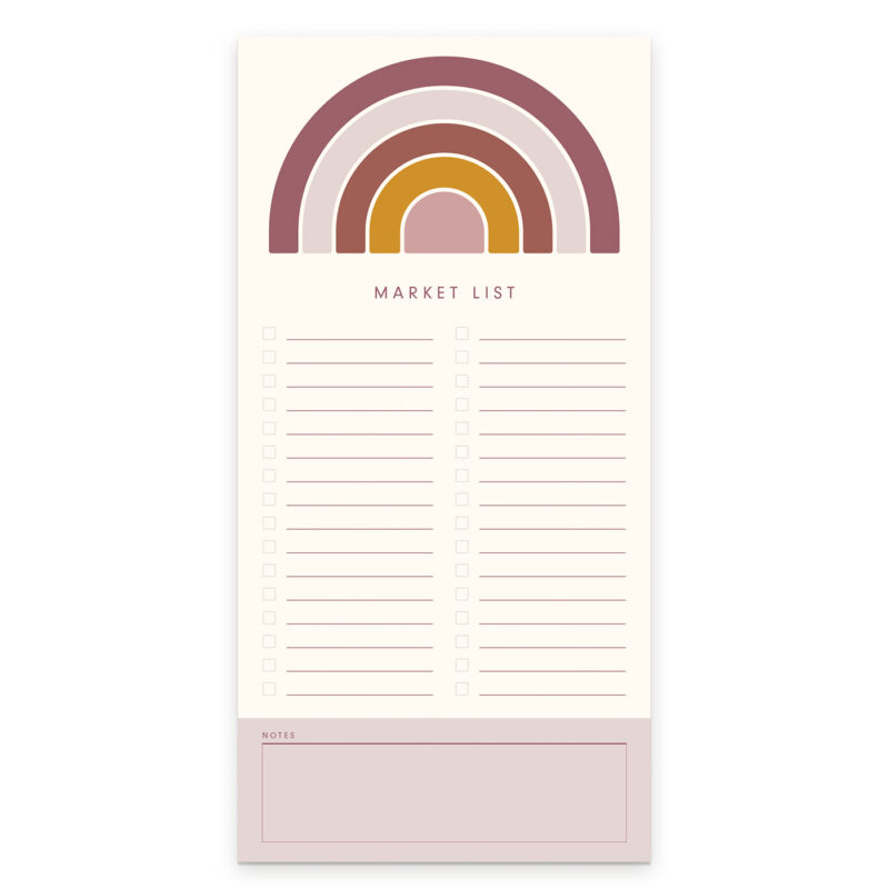 Rainbow market list tear off notepad