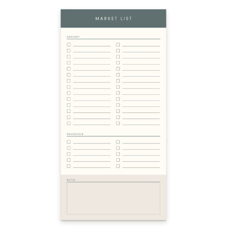 Simple Grocery Market List Tear Off Notepad